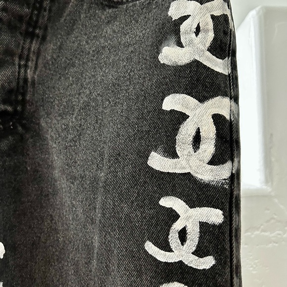 Black hand pained jeans - Picture 4 of 13